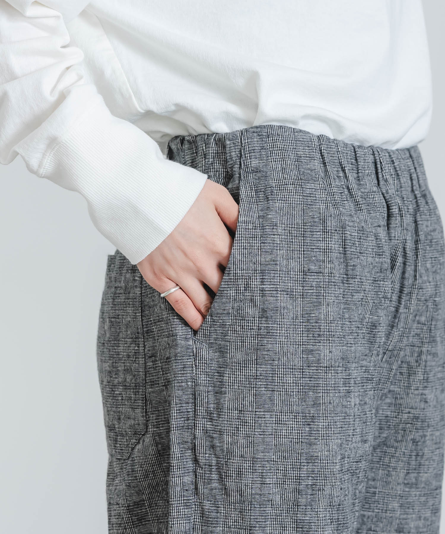 コットンリネンチェックパンツ | quadro (クオドロ) 公式サイト