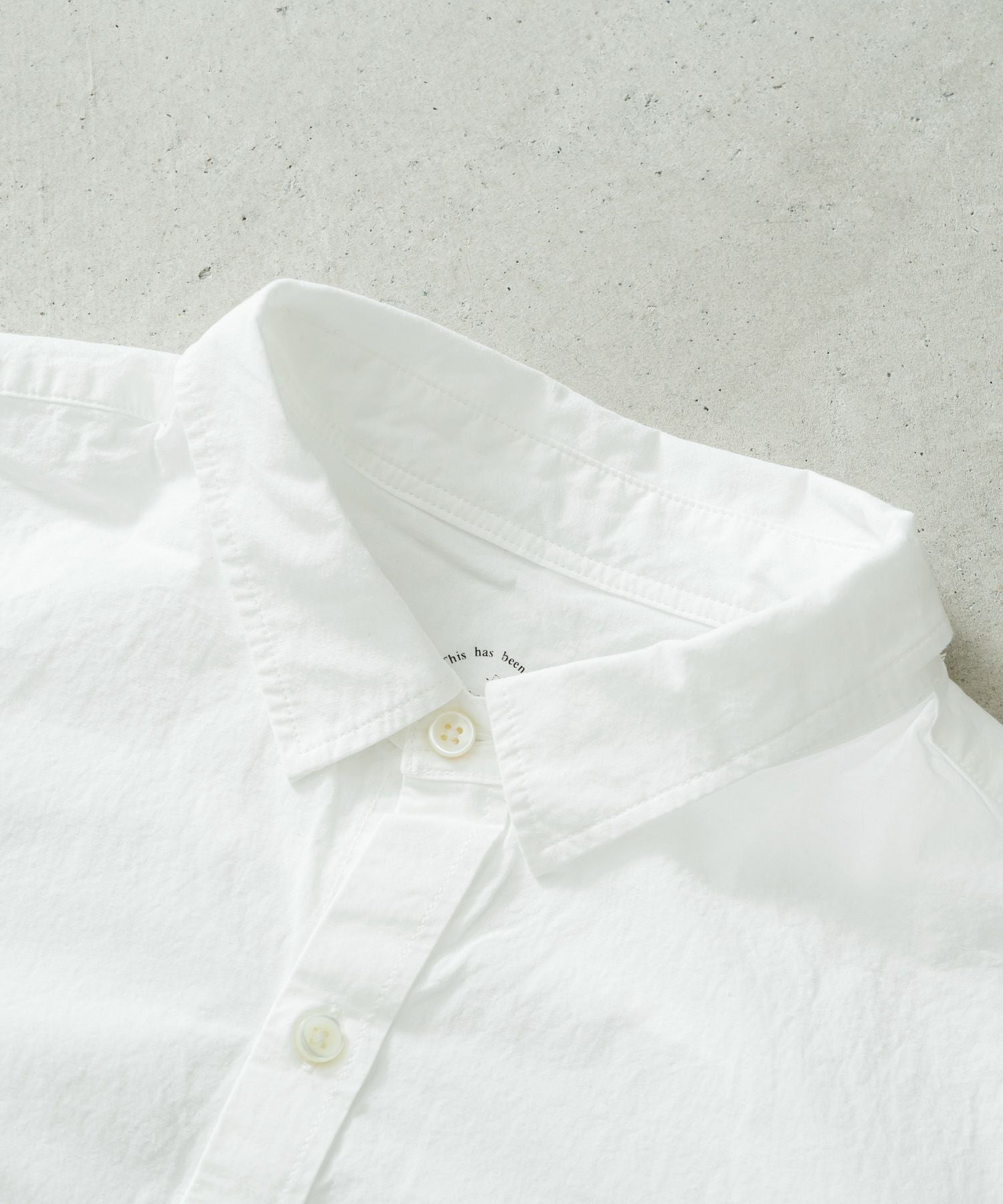 Y’s for living 綿 麻 切替 ホワイト シャツ 洗える 近年モデル Y's for men】WHITE 60 LINEN LAWN SHIRT WITH OPEN COLLAR AND COLOR