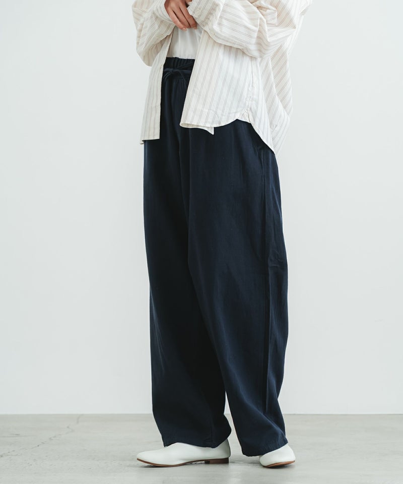 コットンヘンプハイカウントギャバイージー ネイビー