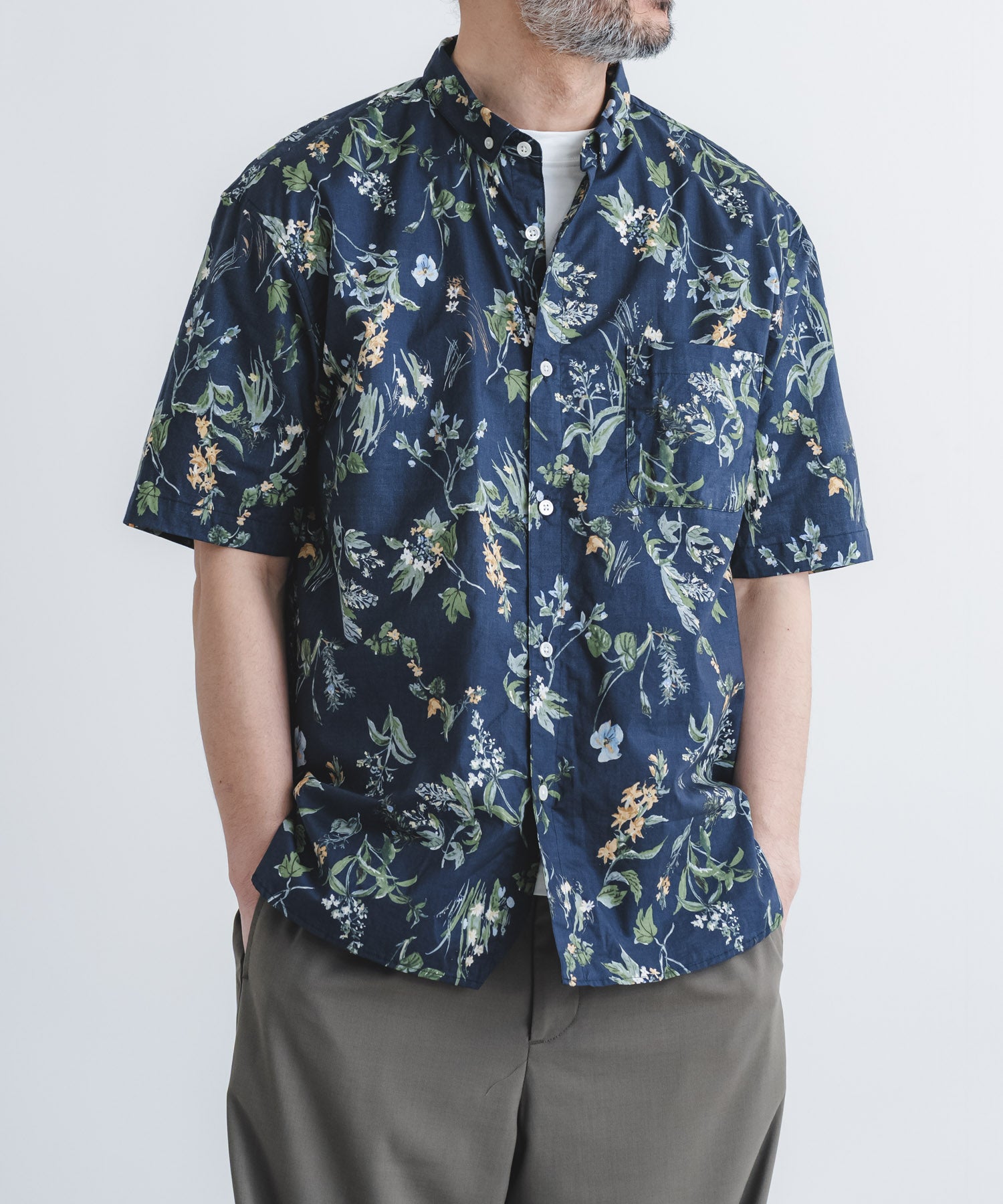 ローン花柄pt BD半袖シャツ【MEN】 | quadro (クオドロ) 公式サイト